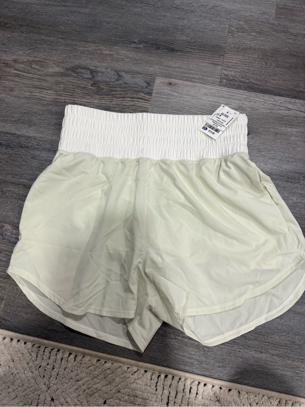 Nike Cream Athletic Shorts with White Smocked Waistband